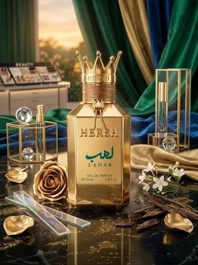 Hersh Lahab — 100mL by Alezz Oud — fragrance bottle on a dark background